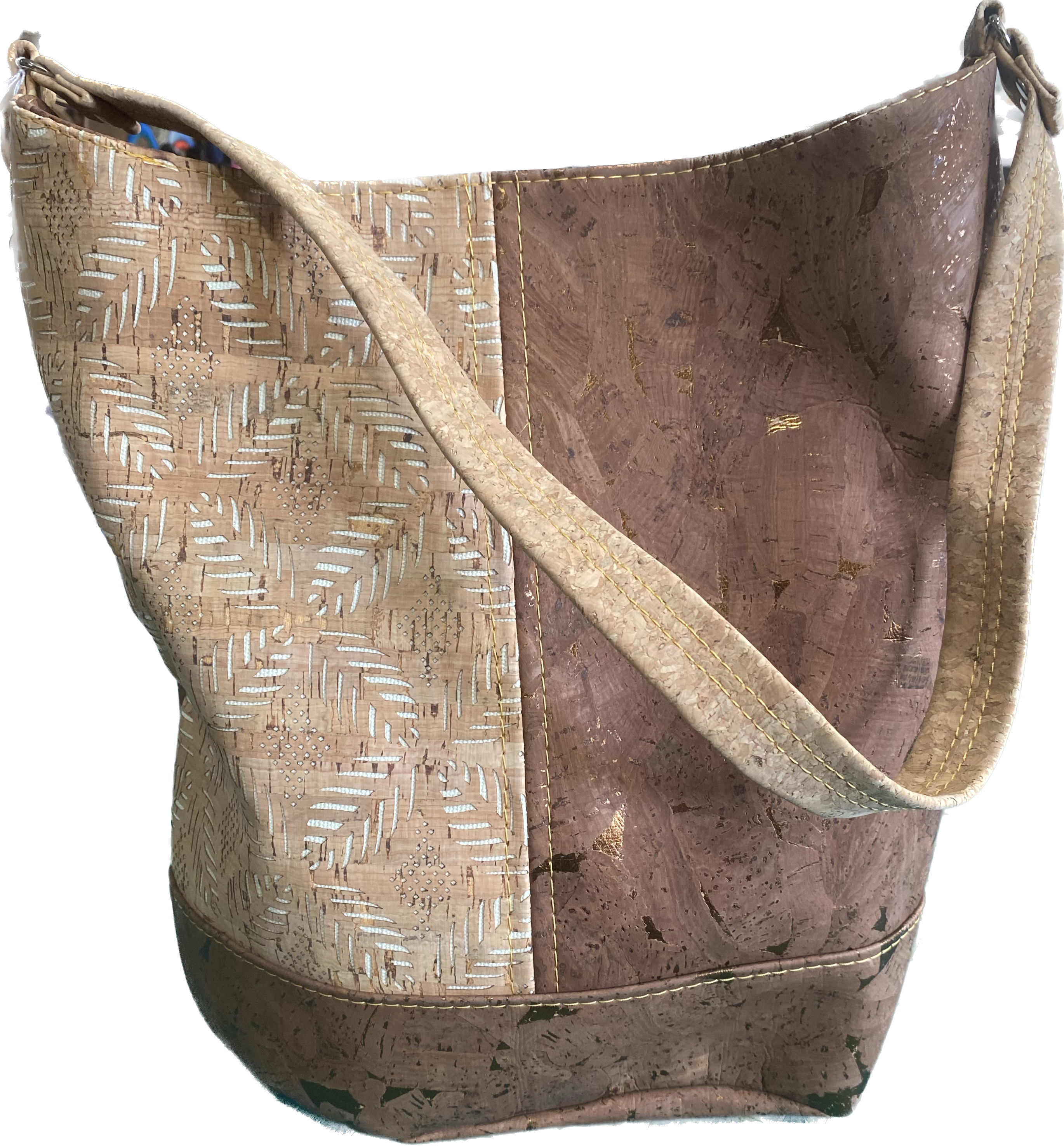 F 2 The Norah Bucket Bag Laser an Brown with copper highlights