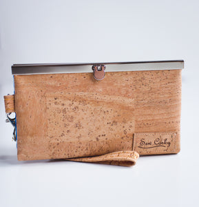B6-The Gracie Womens Cork Wallet with Silver Trim