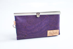 B7-The Gracie Womens Wallet in Eggplant Cork and Silver