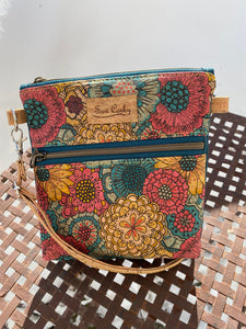 K2-THE BROOKIE CROSSBODY IN TEAL AND SPRING FLOWERS